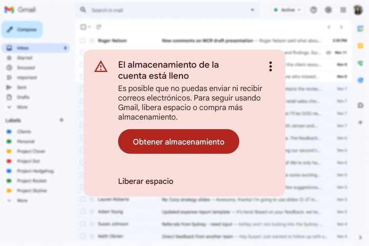 Gmail almacenamiento lleno