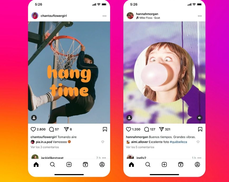 texto publicaciones reels instagram reel con