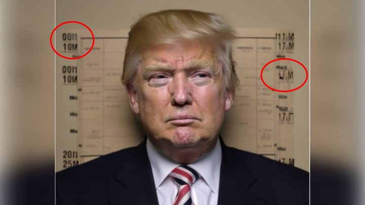 Una imagen falsa del expresidente Donald Trump creada con inteligencia artificial.