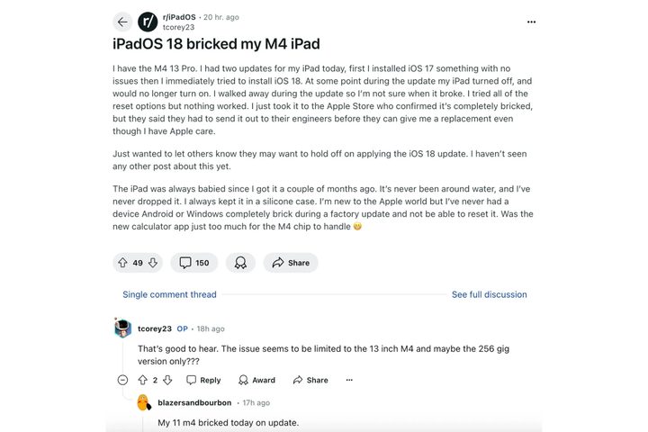 Apple iPadOS 18 update 4