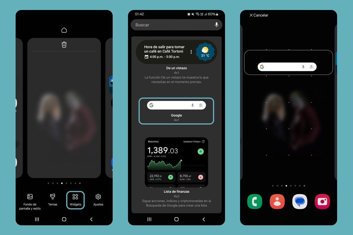 Cómo agregar la barra de búsqueda de Google a la pantalla de inicio.