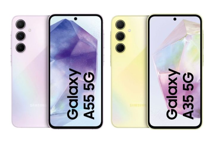 Samsung Galaxy A, A55 y A35.