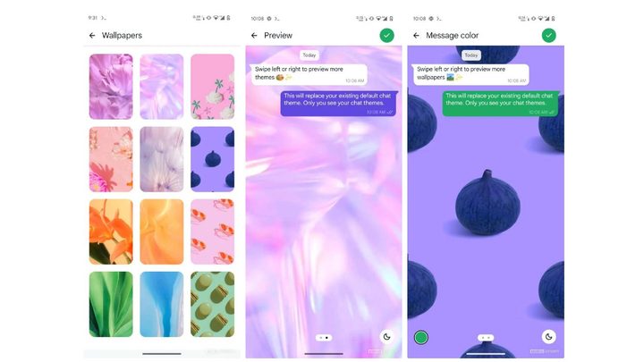 Una imagen de las nuevas opciones de personalización de WhatsApp.