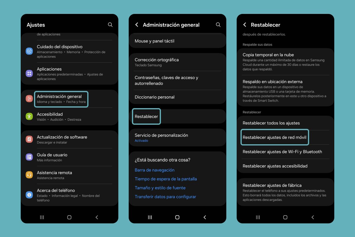 Solo llamadas de emergencia Android Restablecer ajustes de red móvil