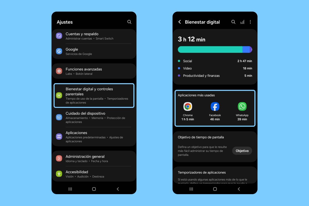 Cómo establecer límites de tiempo en tus aplicaciones en Android paso 1
