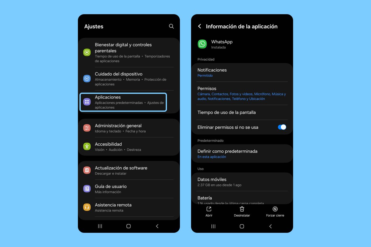 Espiar WhatsApp permisos de las aplicaciones