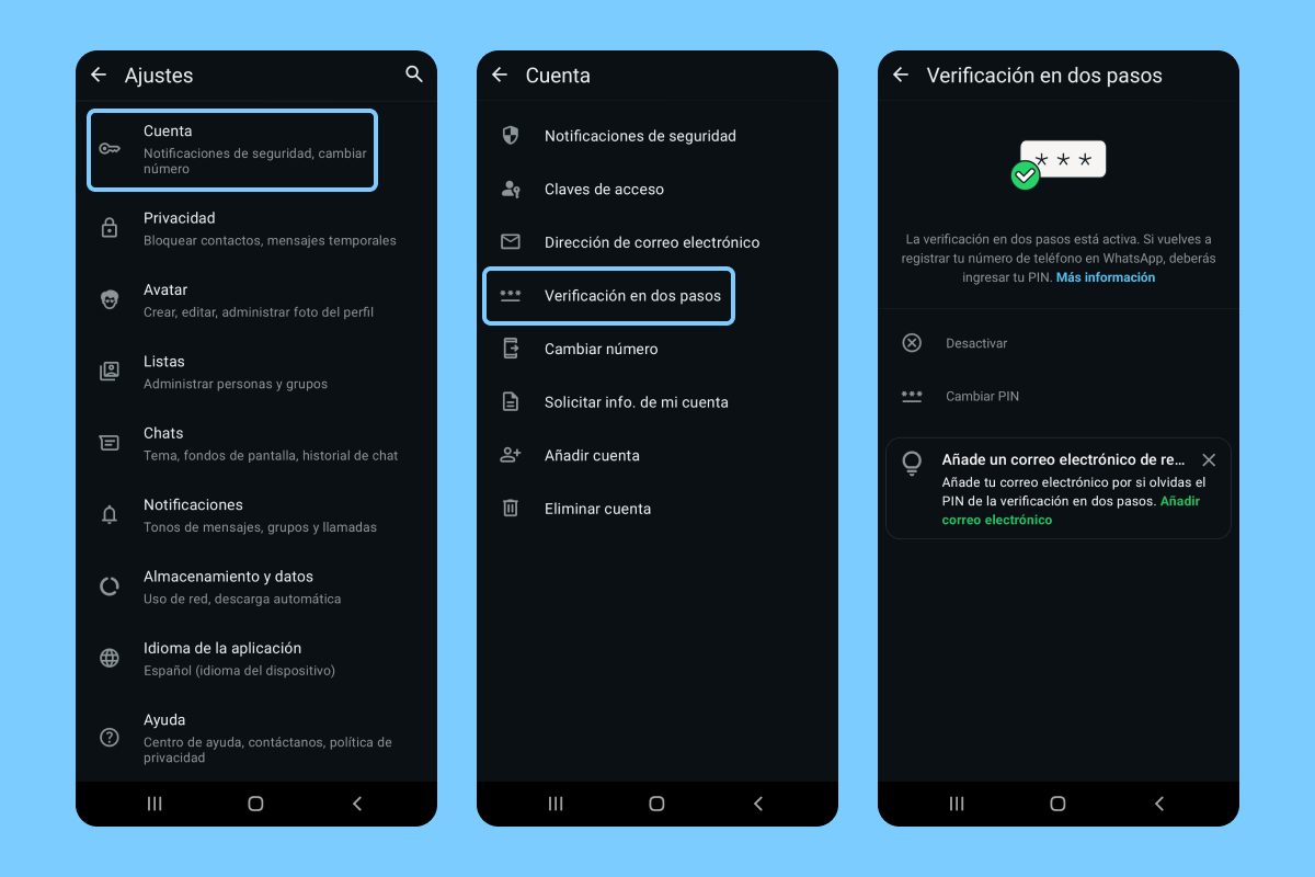 Espiar WhatsApp verificación en dos pasos
