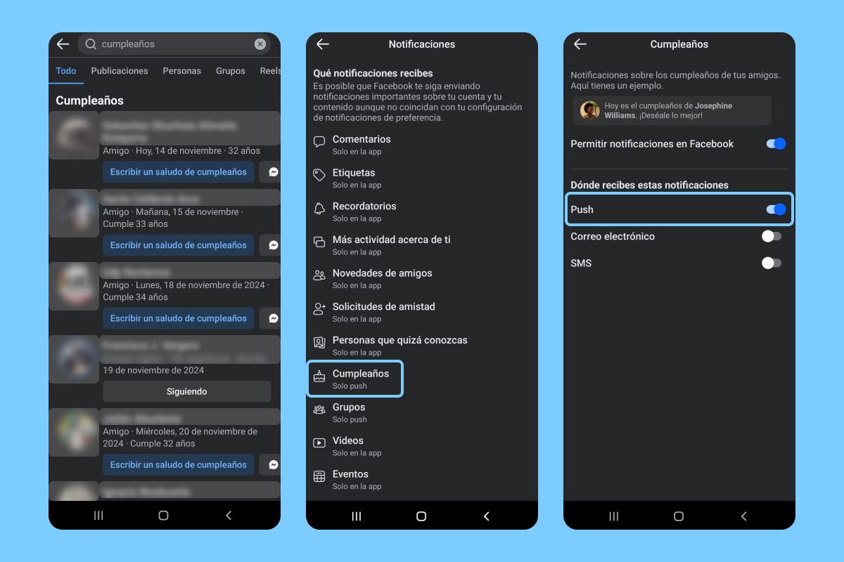Recordar cumpleaños Facebook