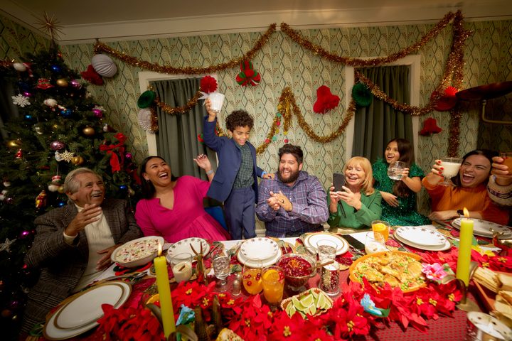 family at dinner table