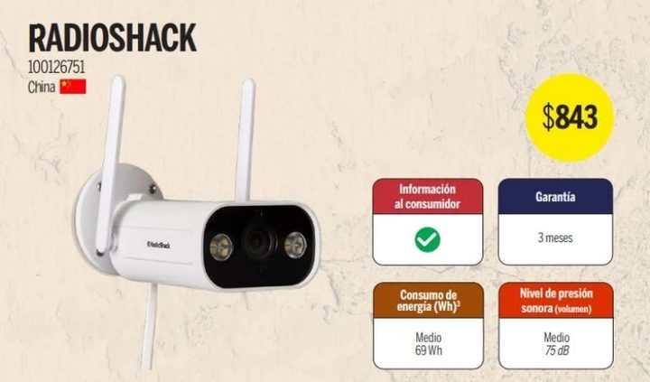 Una imagen de la cámara de seguridad Radioshack 100126751.