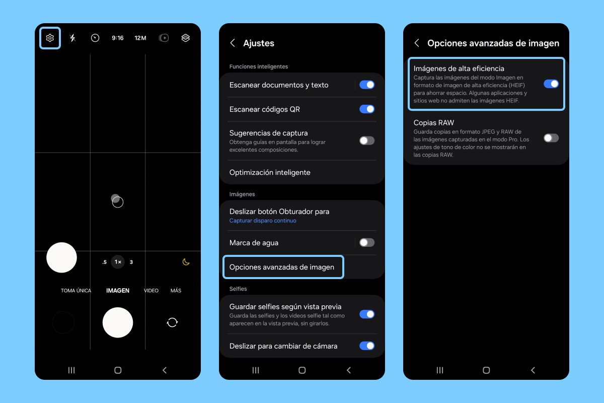 reducir el tamaño de fotos en Android app de cámara