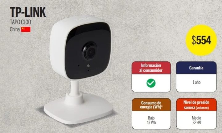 Una imagen de la cámara de seguridad Tapo C100.