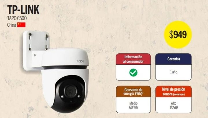 Una imagen de la cámara de seguridad Tapo C500.