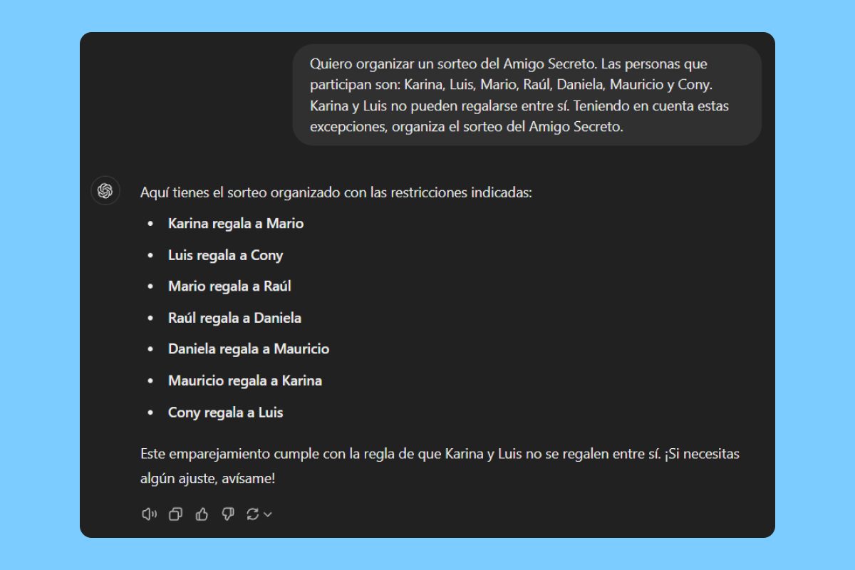 Amigo secreto 2024 IA ChatGPT