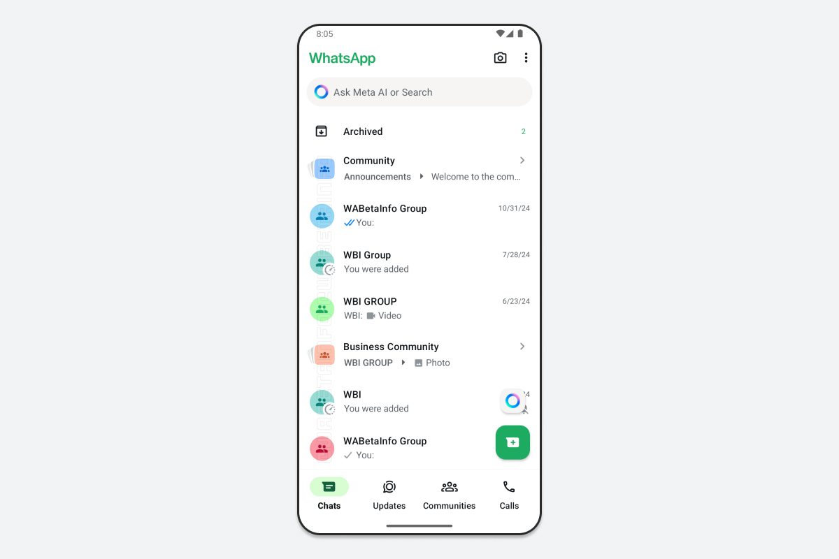 Novedades WhatsApp 1 Iconos de colores para grupos y comunidades WABetaInfo
