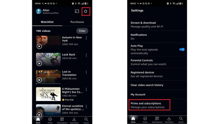 Cómo cancelar suscripciones en Amazon Prime Video.