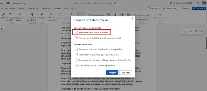 ¿Cómo desactivar el corrector de Word?