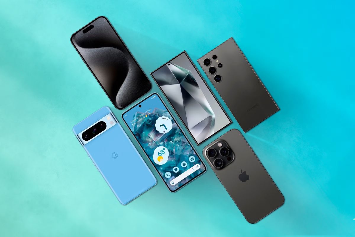 Phones teléfonos insignia Apple Samsung Google