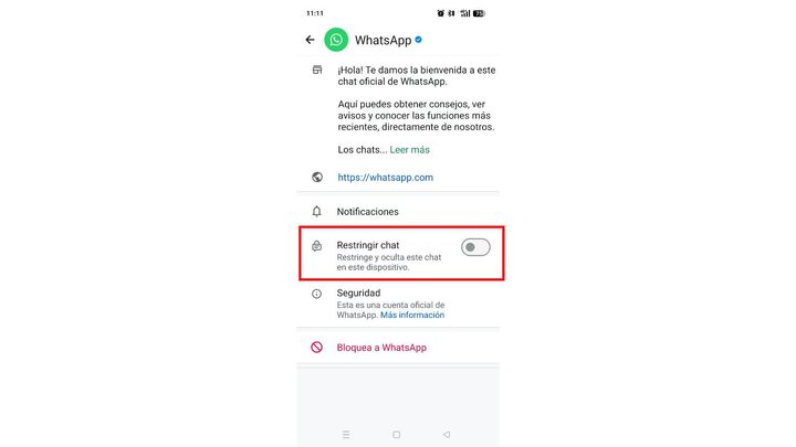 ¿Cómo restringir un chat en WhatsApp?