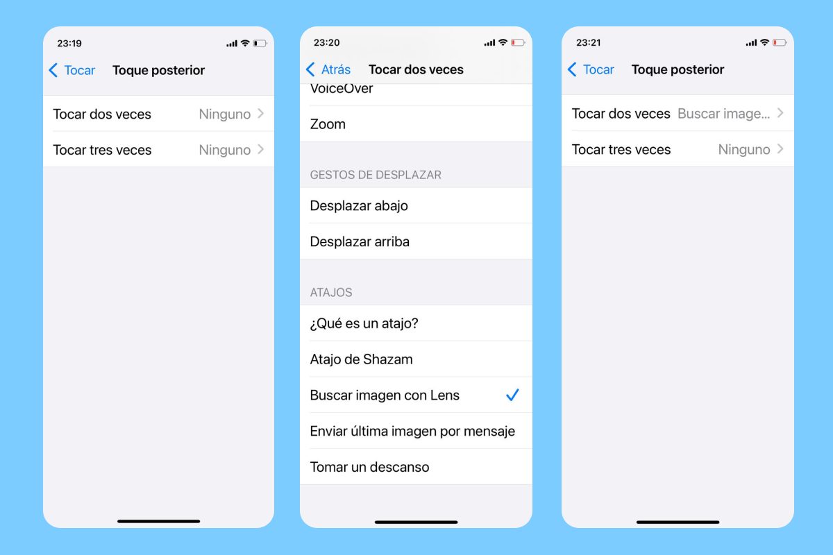 Usar la función Toque posterior 2