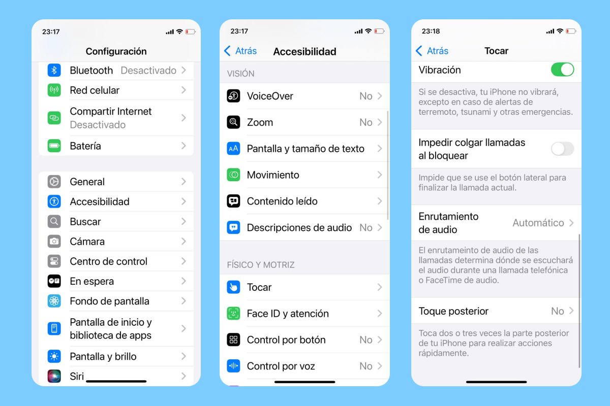Usar la función Toque posterior