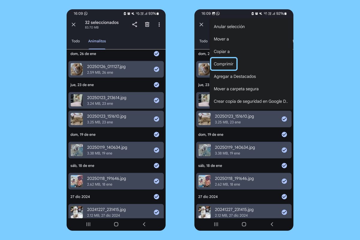 Cómo comprimir archivos en Android