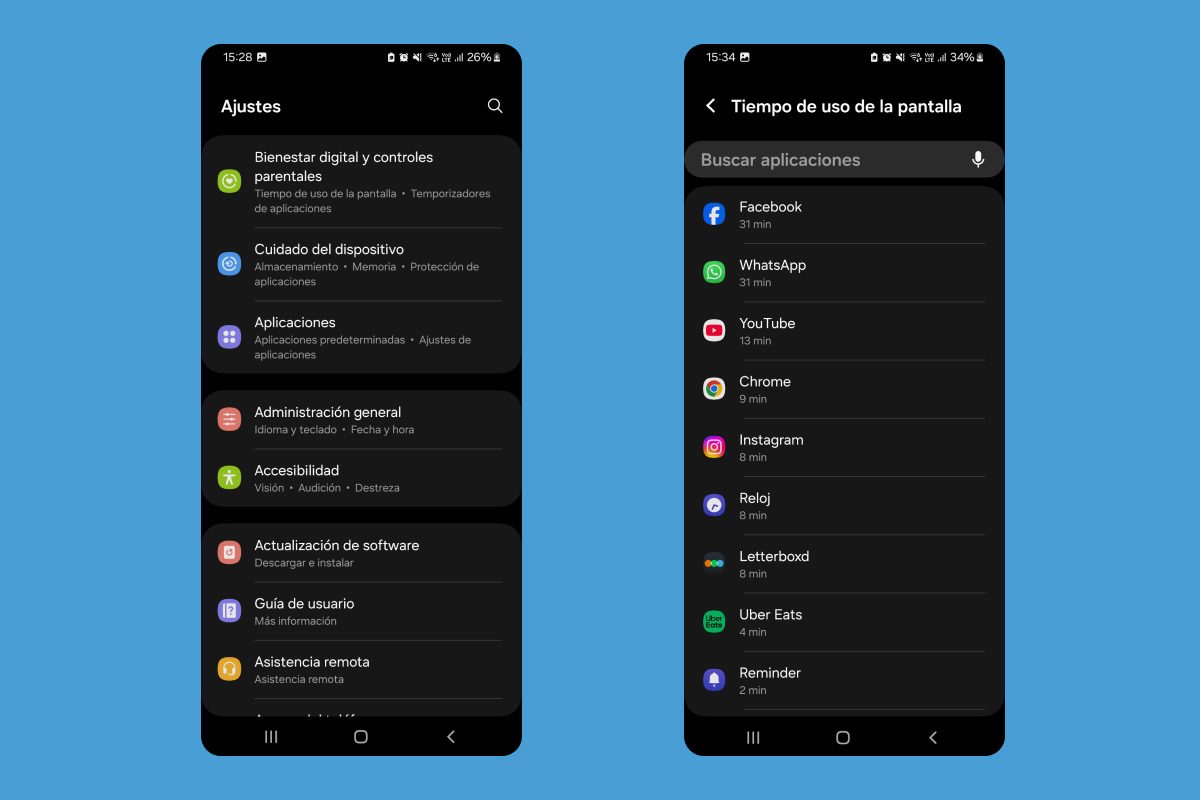 Cómo ver las apps que más usas en tu celular o PC Android Samsung