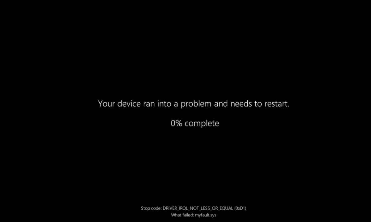 Nueva pantalla azul de la muerte 2025