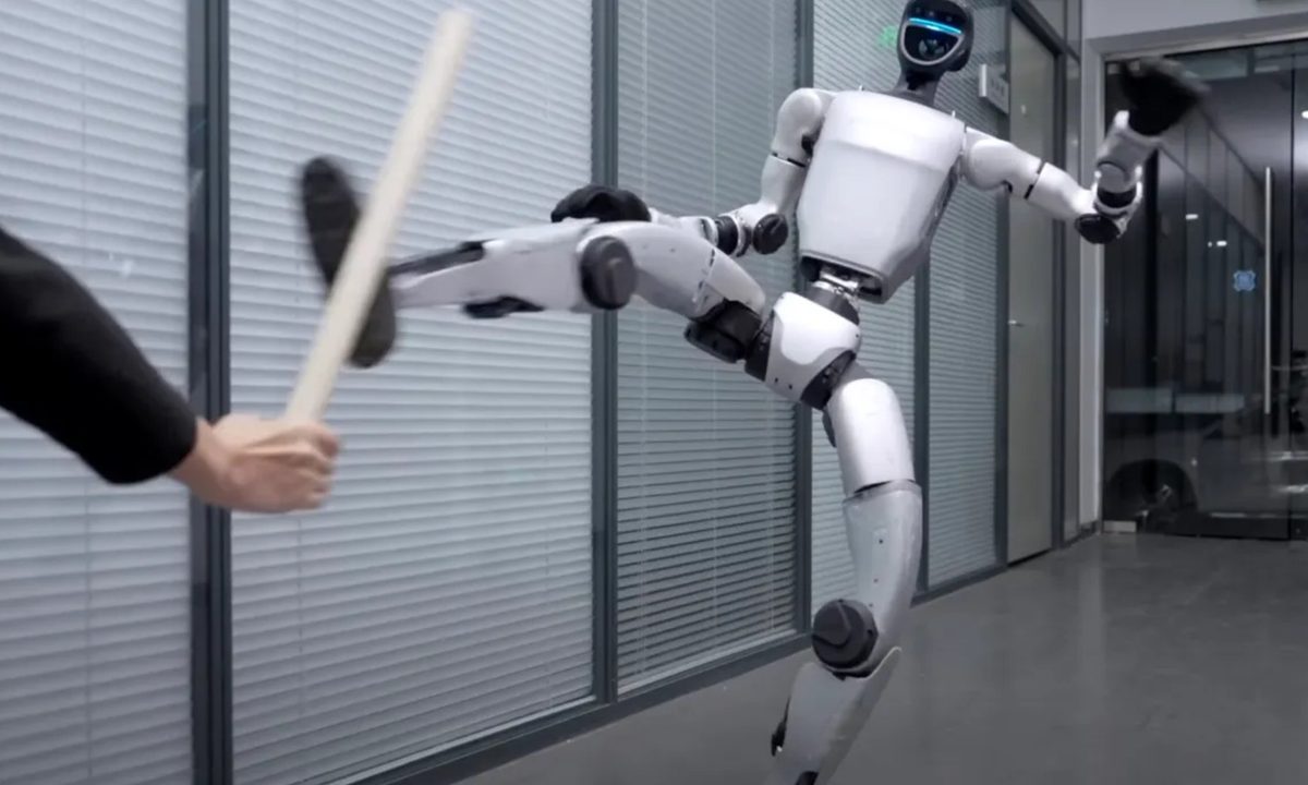 Robot haciendo Kung Fu