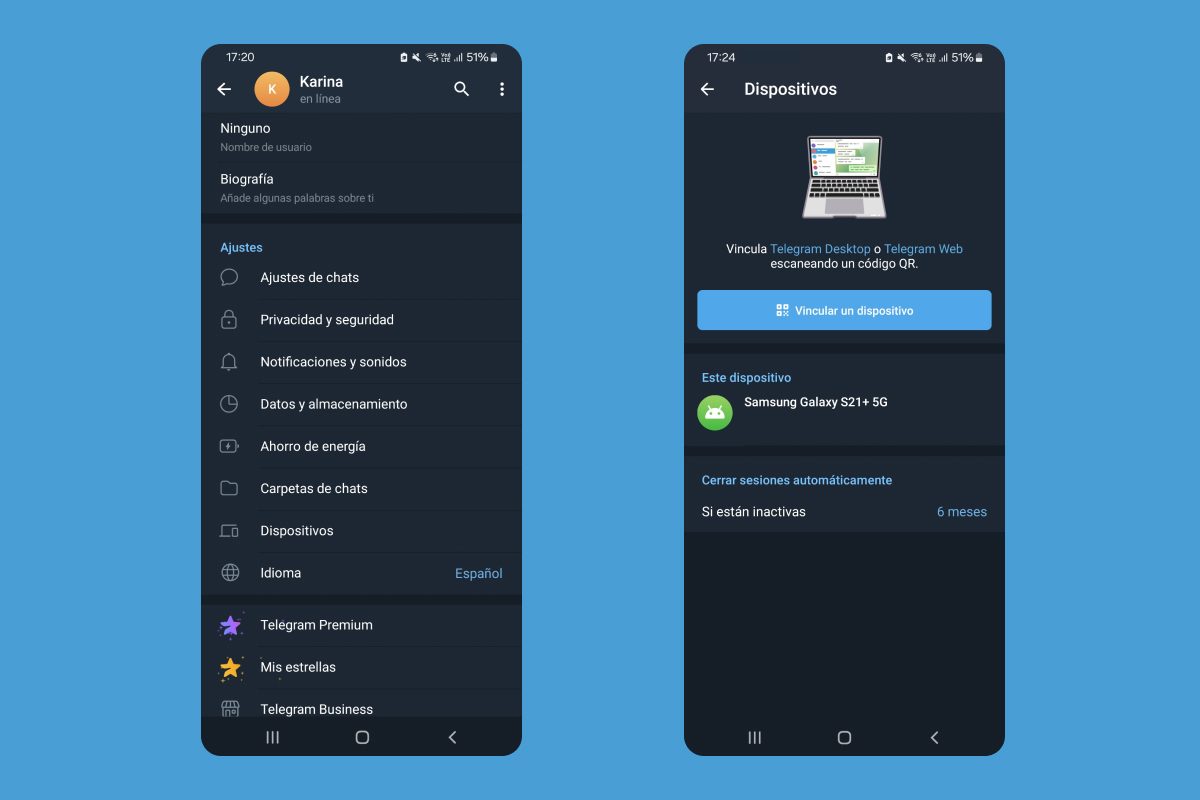 Telegram Web App móvil
