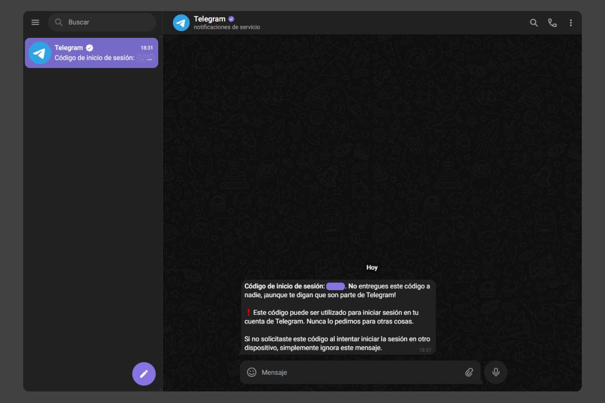 Telegram Web Código