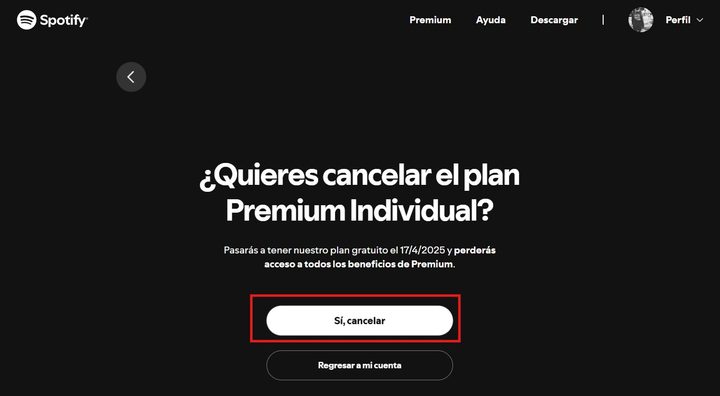 Cómo cancelar Spotify.