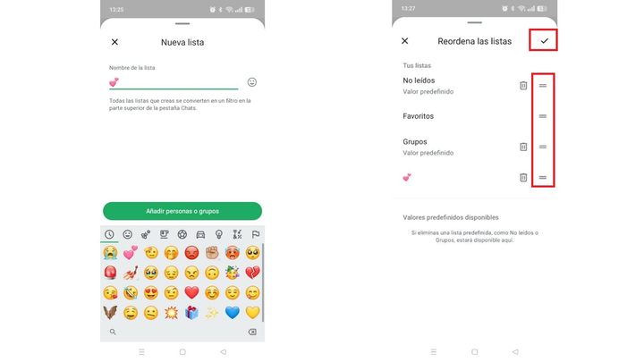 Cómo crear listas en WhatsApp.