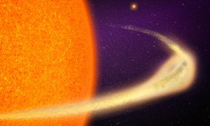 Planeta con cola de cometa