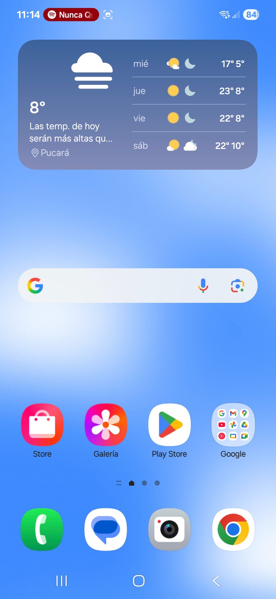 Menú inicio Galaxy A55