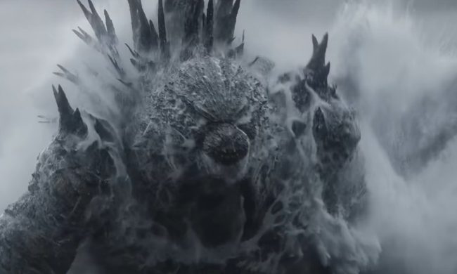 Godzilla emergiendo del océano