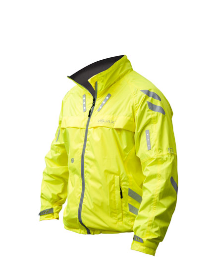 chaqueta electronica para ciclistas activadas con el movimiento commuter jacket yellow cutout