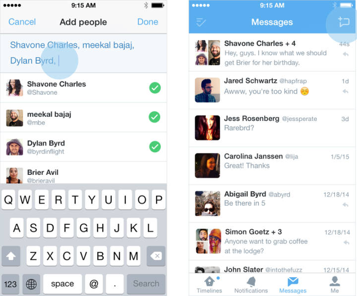 twitter permite grupos y grabacion de video desde su app movil 2