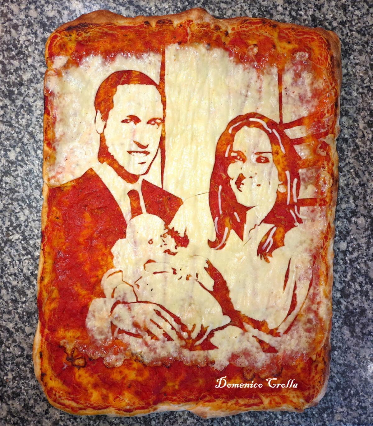chef conquista instagram con retratos en pizzas prince william kate middletona george pizza portrait