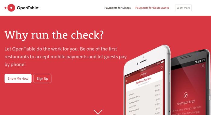 opentable para android ahora incluye la posibilidad de pago en restaurantes