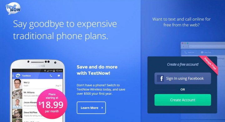 textnow ofrece servicio economico celular con llamadas y textos ilimitados telefonos de ee uu canada textn
