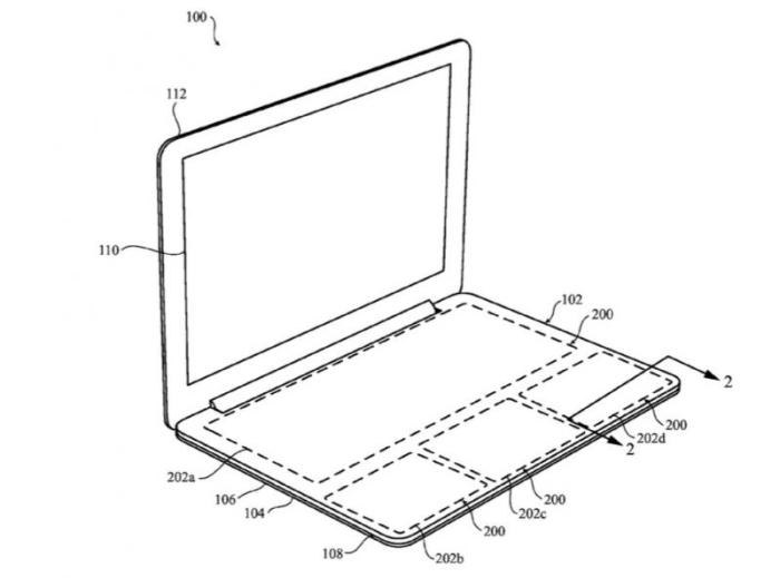apple macbook teclado tactil keyboard patent