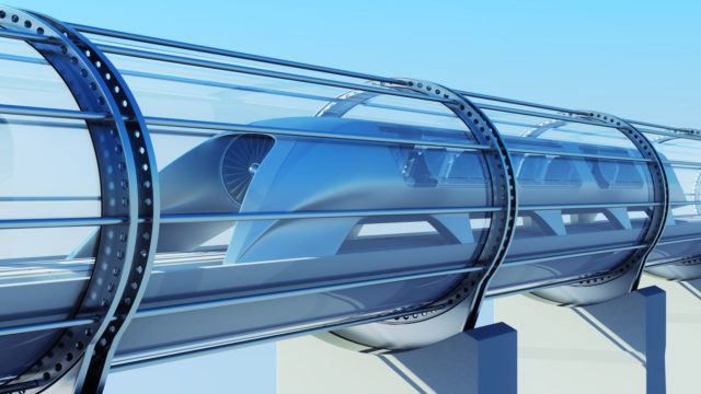 corea planea tren supersonico 67172704  monorail futuristic train in a tunnel 3d rendering