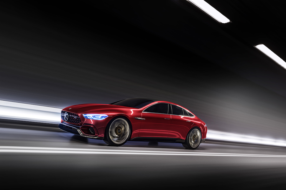 mercedes amg gt concept ny future performance  sportwagen marke pr sentiert hybrid showcar driving der zukunft