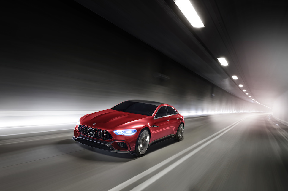 mercedes amg gt concept ny future performance  sportwagen marke pr sentiert hybrid showcar driving der zukunft