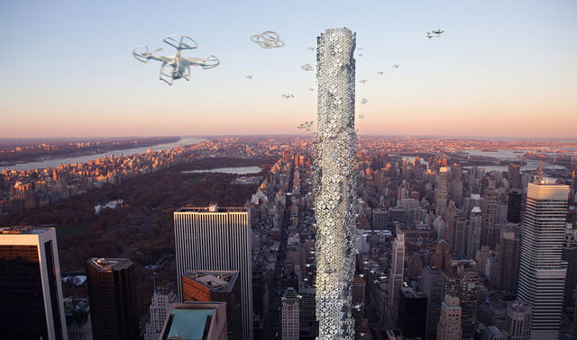 Concepto de torre de drones