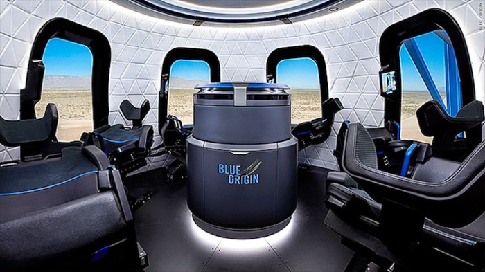 viaje espacial simulado blue origin capsule