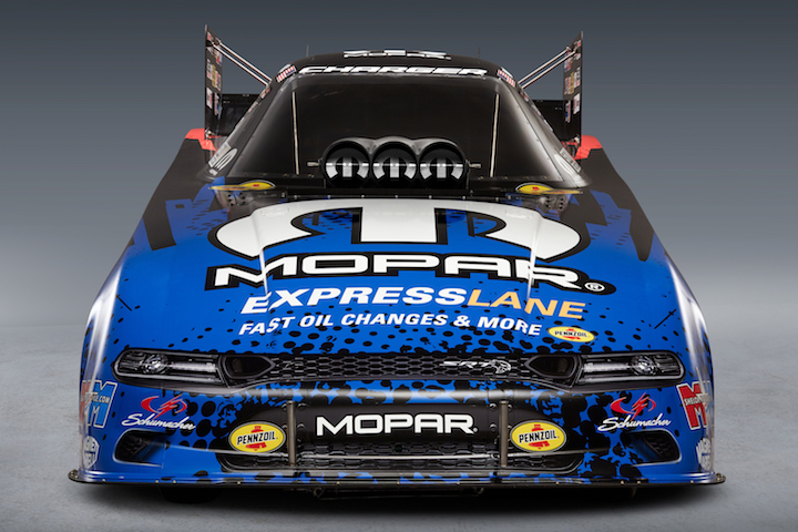 mopar dodge funny car nuevo modelo the new 2019 charger srt hellcat nhra body will make its competition debut this weekend at