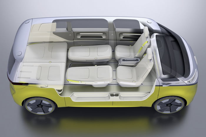 Imagen mostrando el interior de un Volkswagen Microbús I.D. Buzz concept car 1
