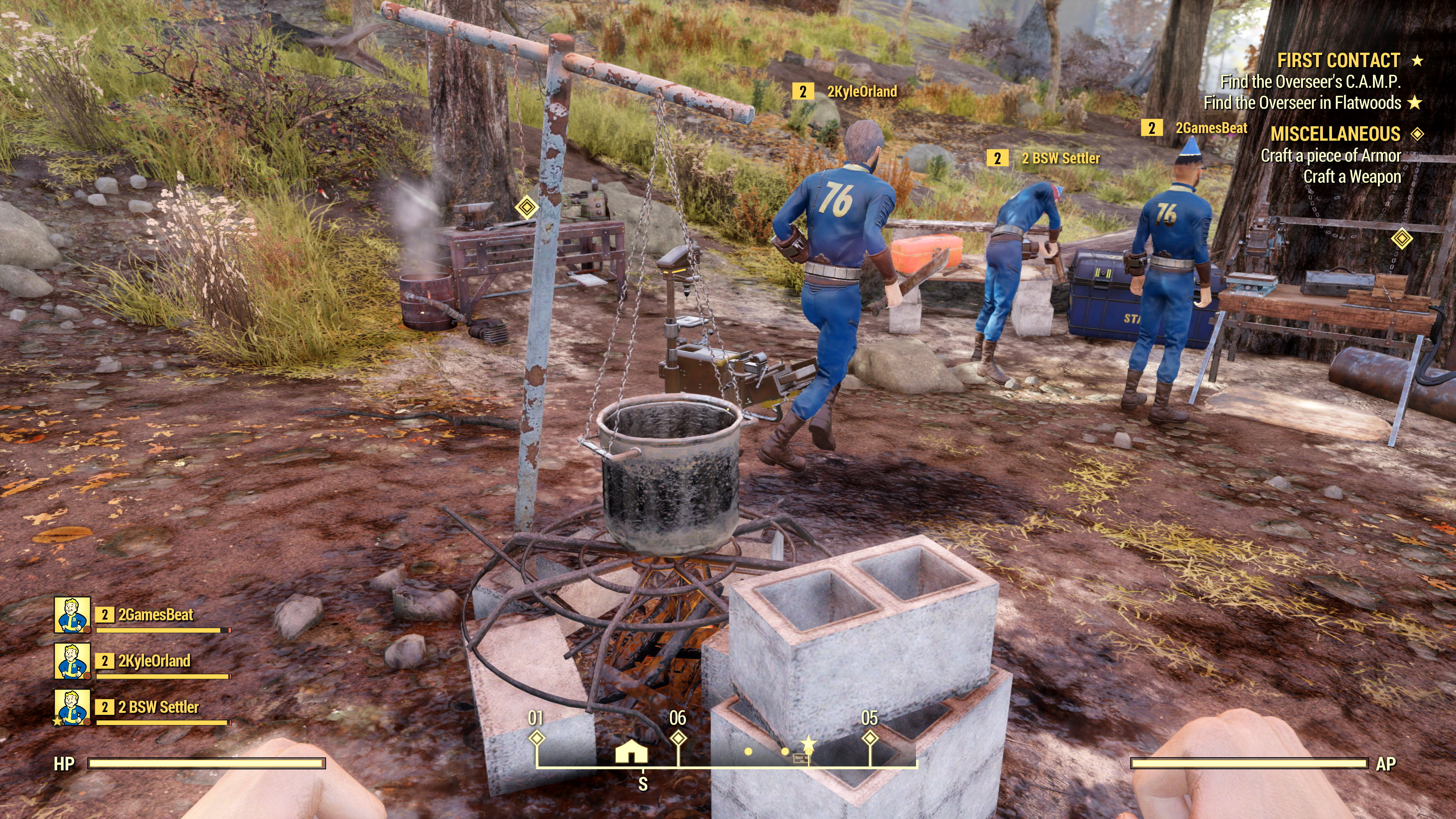 jugamos fallout 76 hands on overseer camp